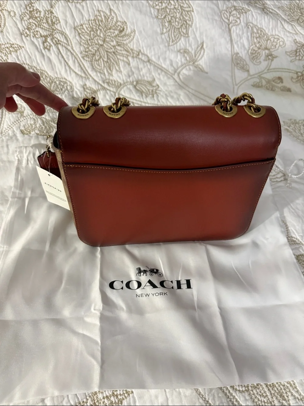 NWT Coach Shoulder Bag in Deep brown with Gold Hardware